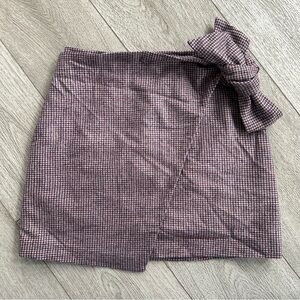 Wilfred Checkered Wrapped Wool Skirt